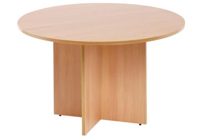 Dia 800 - 1200mm Custom Made Conference Tables With Crossed Wooden Leg