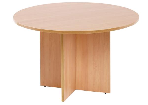 Dia 800 - 1200mm Custom Made Conference Tables With Crossed Wooden Leg