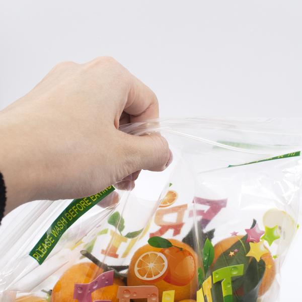 Zip Lock Fresh Organic Fruit Plastic Bag Moisture Proof Non Toxin With Holes / Handle