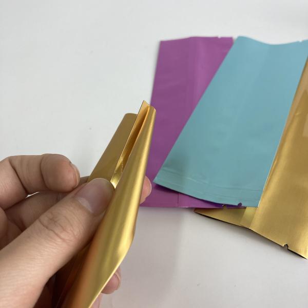 Colorful Metallic Custom Plastic Bags Back Seal With Aluminum Foil Food Grade