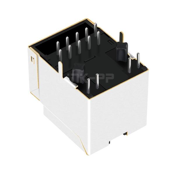 LPJD0743BFNL 1000 Base-T RJ45 prise verticale avec magnétique vert/diodes LED vertes