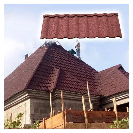 0.35-0.55mm Thickness Stone Coated Roof Tile