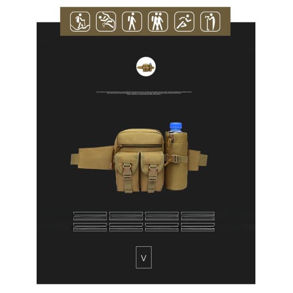 800D Оксфордская ткань водонепроницаемая талия ремень бутылка с водой сумки и держатель включены