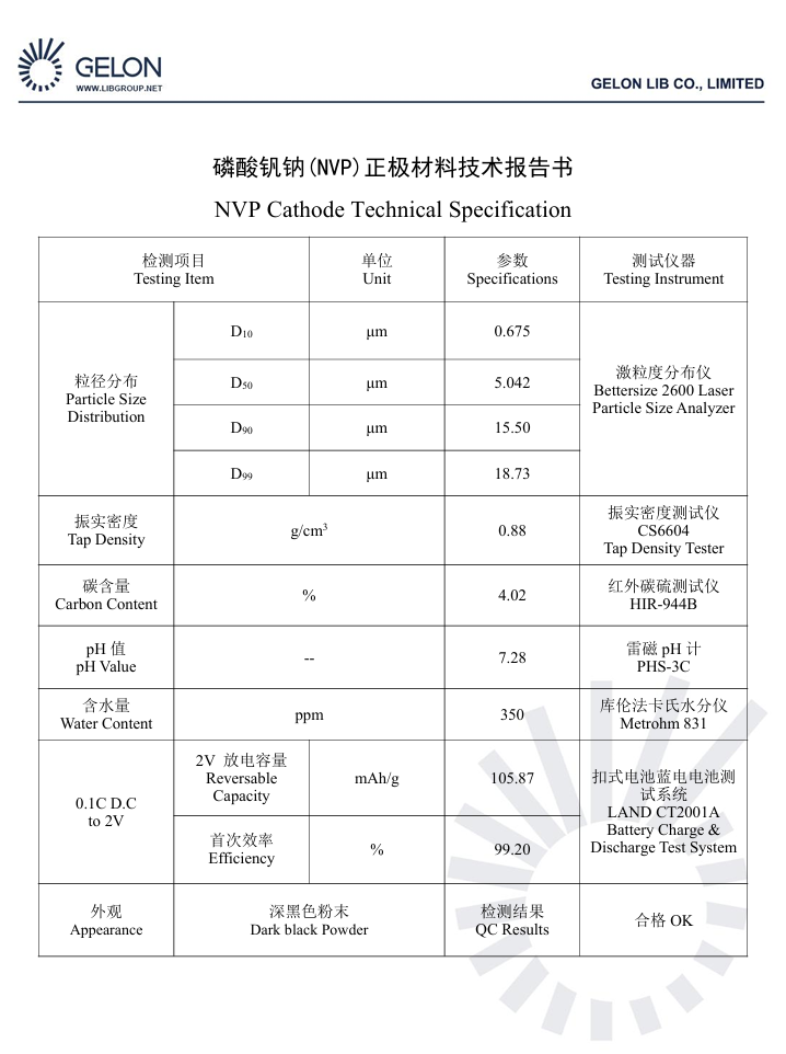 Irregular Type NVP Sodium Vanadium Phosphate Na3V2(PO4)3 with Excellent Cycle Stability and High Discharge Specific Capacity for Sodium Ion Batteries