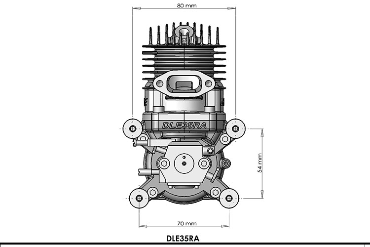 DLE35RA Model Airplane Gasoline Engine Single Cylinder Two Stroke Exhaust Natural Air-cooled Hand Starting 35CC Displacement