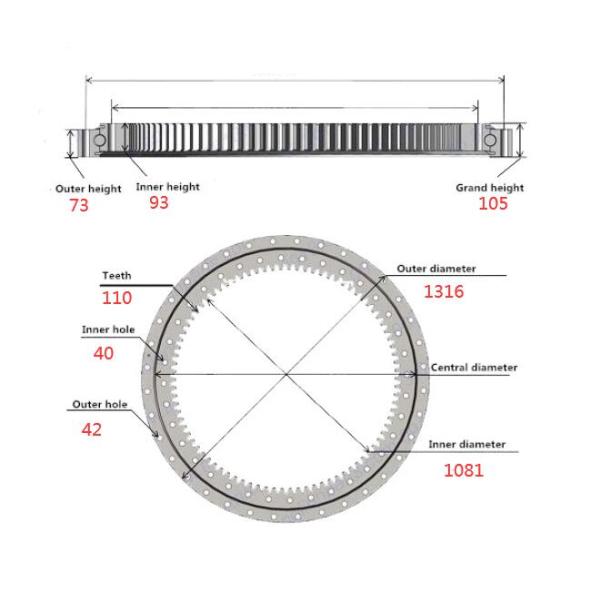E320C E320D 227-6081 swing 16070650 rodamiento de engranajes de balanceo para piezas de repuesto de excavadoras