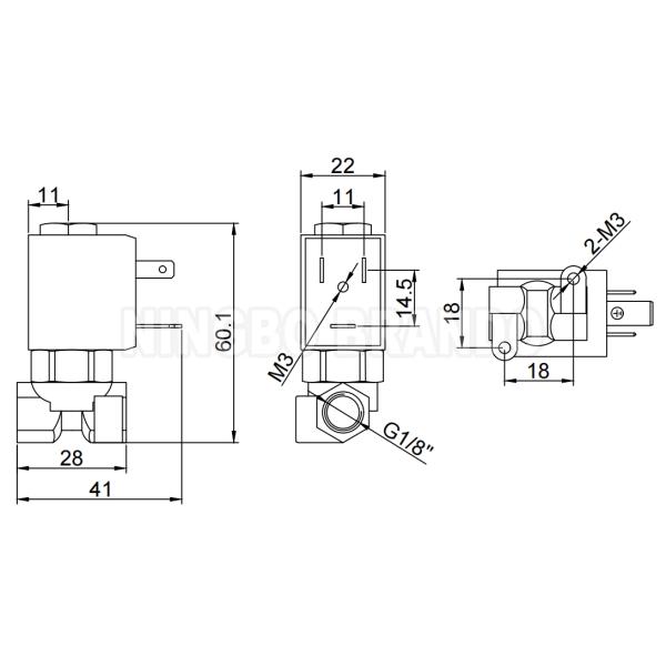 Dimension LOGO 2-Way NC Stainless Steel Espresso Coffee Maker Solenoid Valve 1/8'' 24V 110V 220V