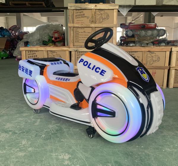 Policial motor ride moeda operada crianças viagens em carro bateria motor ride