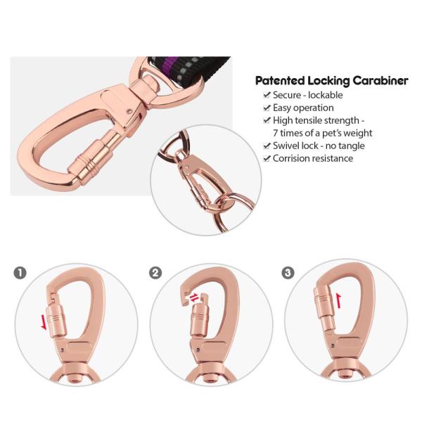 4 do diodo emissor de luz do cão FT de nylon reflexivo acolchoado da trela delicado longo para grandes cães médios