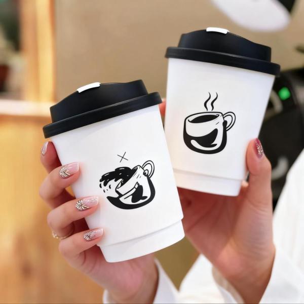 Factory Printing Coffee Cup 8oz 16oz Disposable Takeaway Coffee Paper Cups with Lid for Hot Drinks