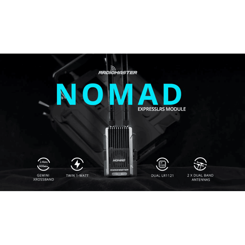 Hot Sales Radiomaster Nomad 1W 2.4GHz Dual Band Xrossband ExpressLRS RGB Light Strip Nano/Micro Module Adapter Remote Control