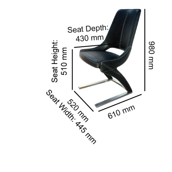 Black PU Dining Chairs , Unique Dining Chairs Ergonomical Design Low Moving Noise