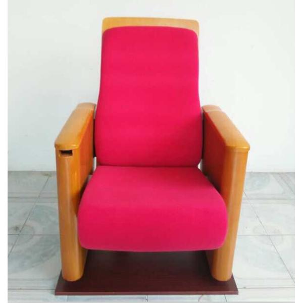 Red Furniture Wooden Folded Auditorium Chairs With Writing Pad 32 Kg OEM / ODM