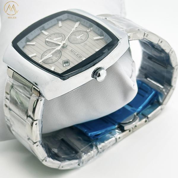 Luxury Business Waterproof Male Lady Luminous Date Stainless Steel Square Quartz Watch