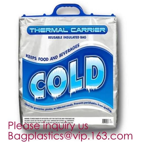 Custom Packing Aluminum Foil Zip-Lock Grocery Handle Thermal Insulation Cooler Bag For Outdoors,Promotional Insulated La