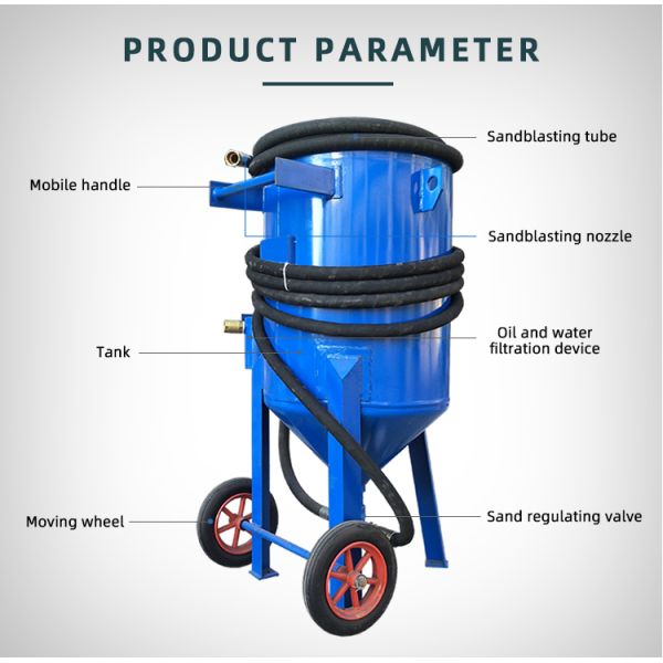 Dry / Wet Movable Portable Sandblasting Machine Dust Free Sandblaster Machine