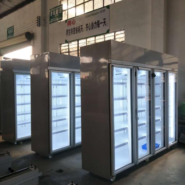 Remote System Merchandise Swing Glass Door Refrigerator With Aluminum Material