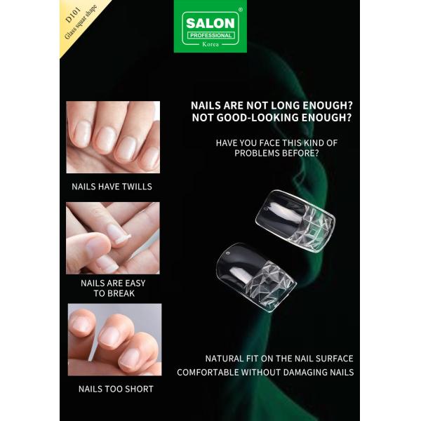 500PCS/Box Clear False Coffin Nails Acrylic Nail Tips Short Square Gel Nails Extension System Half Cover Nails