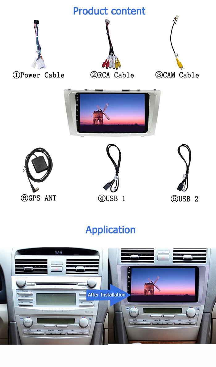 Android 2GB 32GB автомобильная стереосистема с GPS WIFI Mirrorlink навигационное радио для Toyota Camry 2007-2011