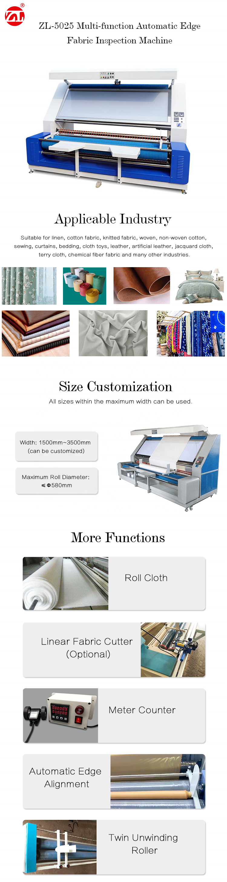 Automatic Non-Woven Fabric Rolling Machine | With Edge Control System | Fabric Inspection Equipment