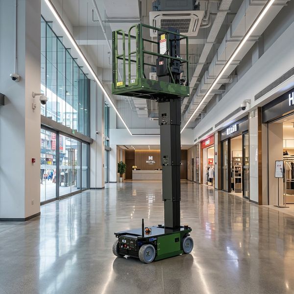 Aluminum Personnel Vertical Mast Boom Lift 26 Ft Cherry Picker Equipment For Shopping Mall Cleaning
