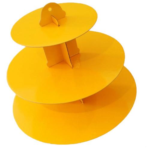 Pure Color Cardboard Tiered Cupcake Stand Offset Printing Solid Structure