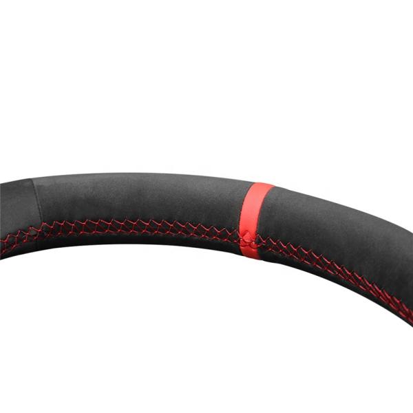 Mewant vegan suede plus leather plus carbon fiber steering wheel cover for Holden Commodore  Astra Calais 2018-2020 car interior