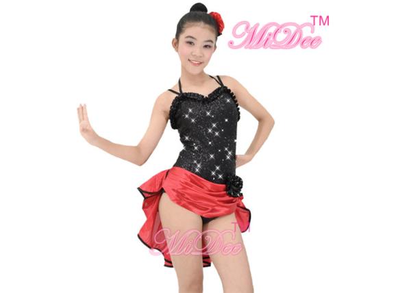 MiDee Dance Costume Latin Dress For Women Sweetheart Camisole Sequins