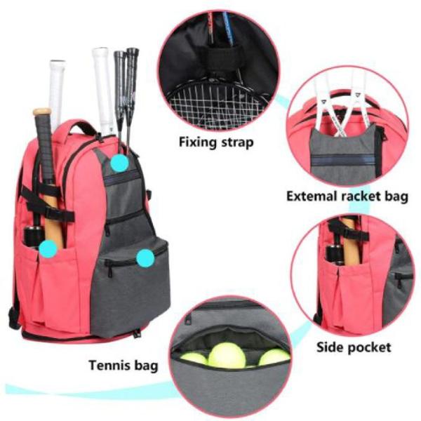 Рюкзак сумок тенниса женщин и людей на открытом воздухе для 6 ракеток тенниса