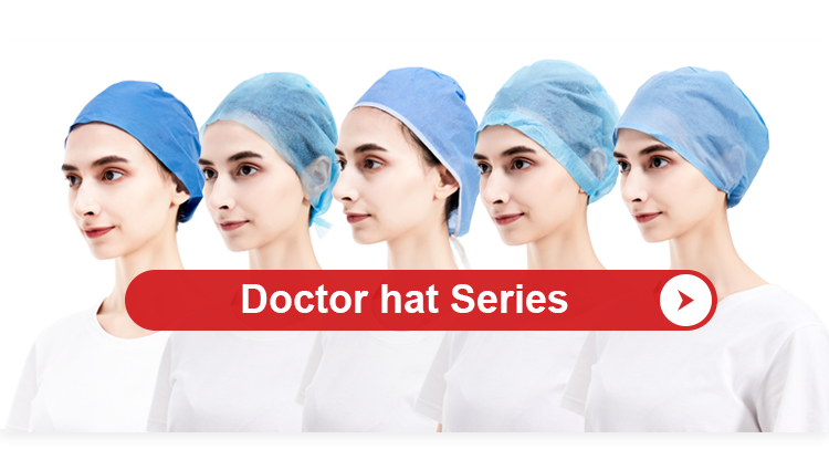 OEM Handmade Nonwoven Doctor Cap for Men and Women Hot Selling Surgical Protective Hospital Medical Cap with Ties