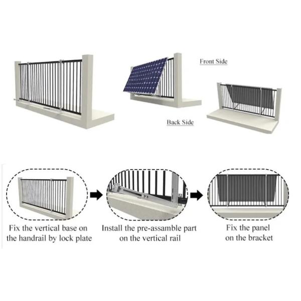 Регулируемая система установки солнечных панелей на балконе