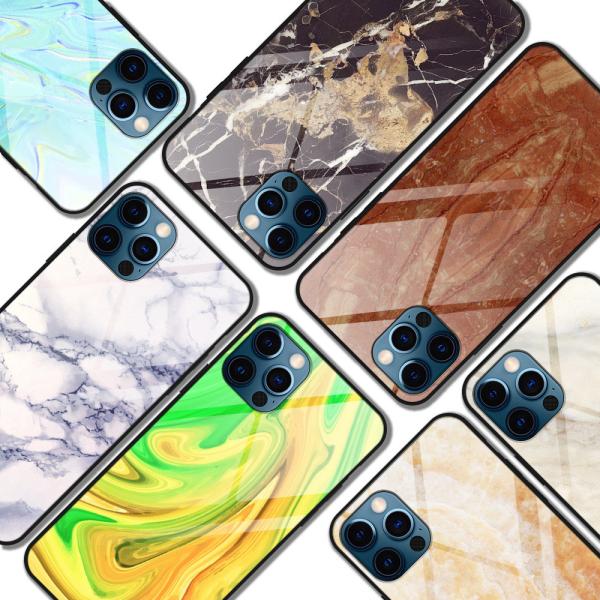 Glass Marble Phone Case Scratch Proof Soft Bumper Half Wrapped For Iphone