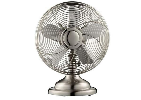 12 Inch Antique Electric Desk Fan 3 Speed Staineless Steel Personal Circulating