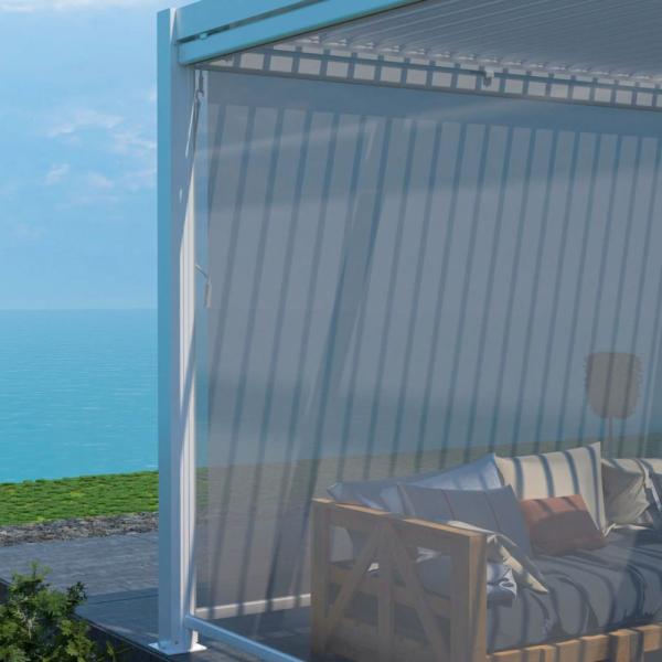 151kg Modern Outdoor Pergola with Bioclimatic Louver Roof and Screen from AJUNION