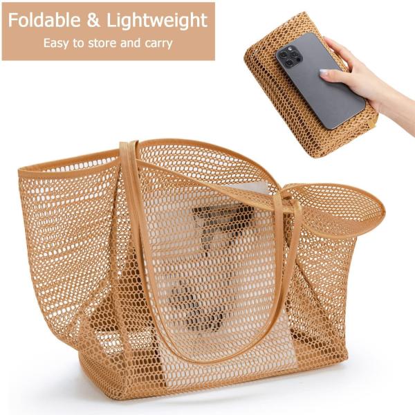 Mesh Shoulder Bag Beach Bag Swimming Clothes Storage Bag