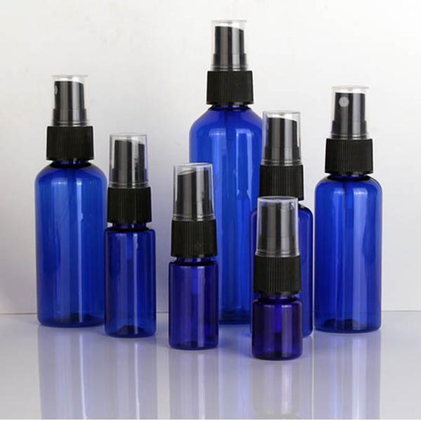 60ml 120ml 355ml blue Plastic Hand Sanitizer Skincare Shampoo Spray Bottle PET Cosmetic clear Plastic sprayer Bottles