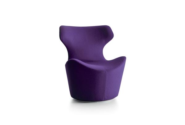 PU Leather Fiberglass Lounge Chair With Batholith High Back Single Seat