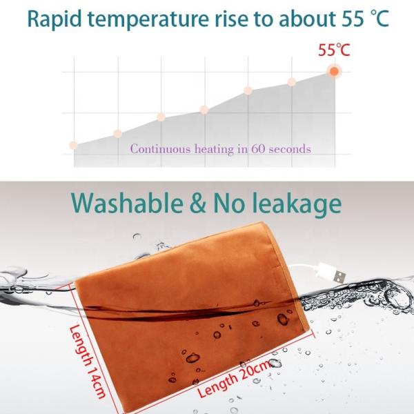 5v Usb Hand Warming Bag Multi Functional Flannel Material 14*20cm