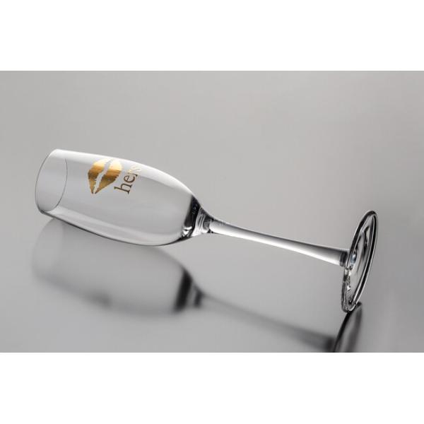 Wedding Engagement 258ml Etched Champagne Glasses 9 Ounce Mouth Blown Lead Free