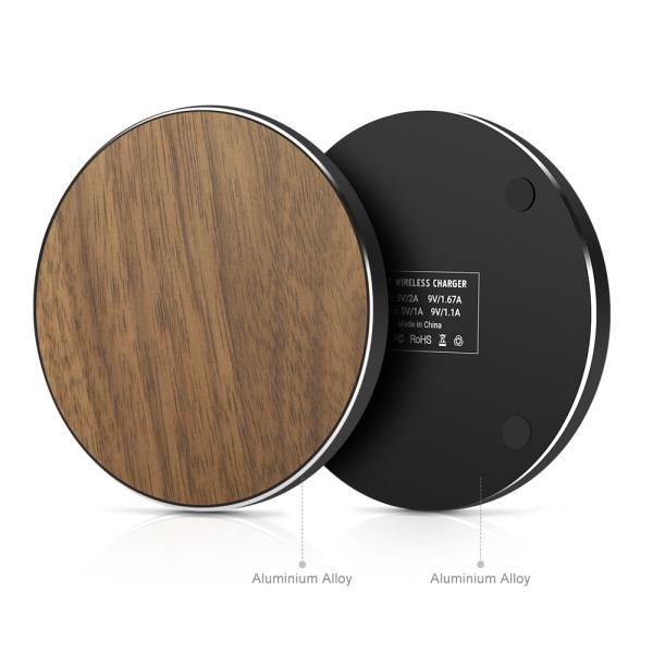 Custom Wooden Wireless Charger Pad 10W Fast Charging 5V 2A For Corporate Gifts