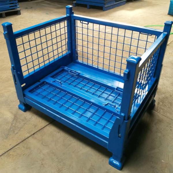 Collapsible Folding Stackable Metal Pallet Box Q235 Steel Warehouse Storage Cage