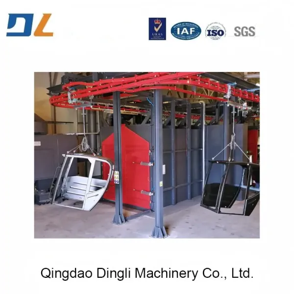 Overhead Conveyor Shot Blasting Machine Closed Loop Monorail Shot Blaster