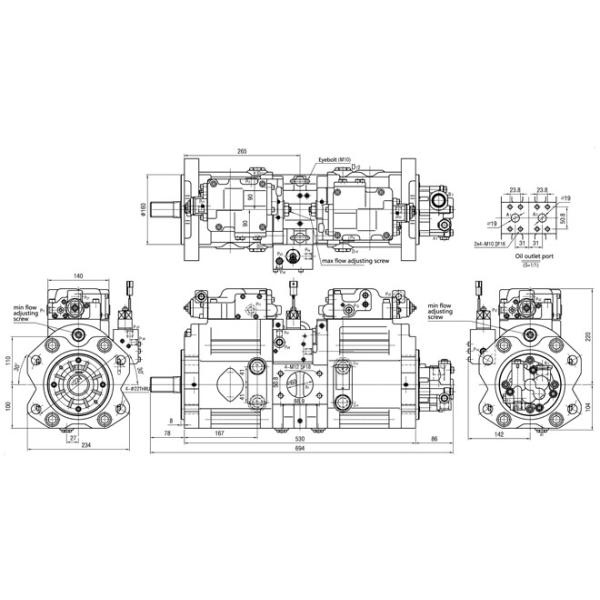 PC200-7 Komatsu Excavator Hydraulic Piston Pump OEM Number 708-2L -00300