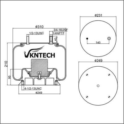 W01-358-91Suspension de coussin d'air en caoutchouc naturel 1R12-132 Système de suspension de conduite aérienne Pièces de rechange Piston 9 10-12