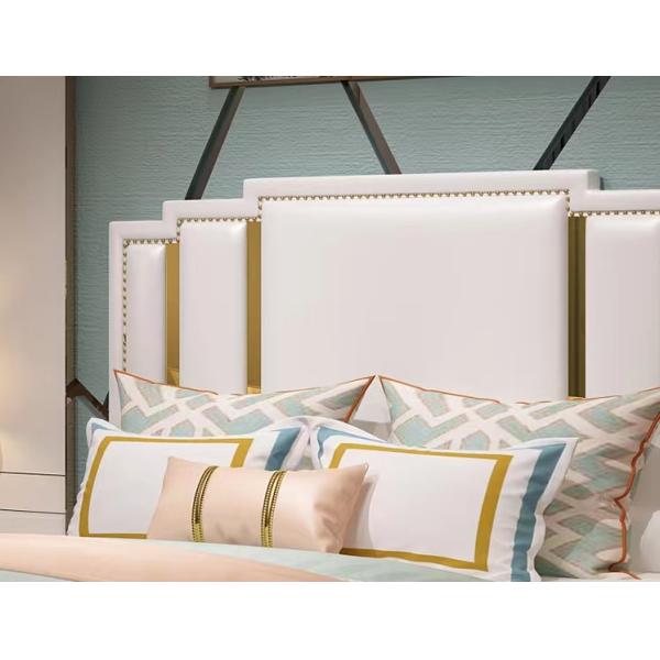 Upholstered Hotel Bedroom Furniture Hydraulic Lift Up Storage Leather Bed