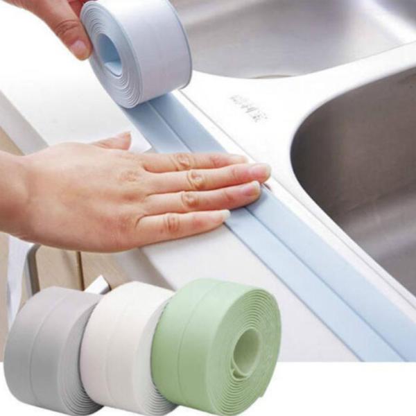 1mx3.8cm Kitchen Sealing Strip PVC Nano Self Adhesive Caulking Tape