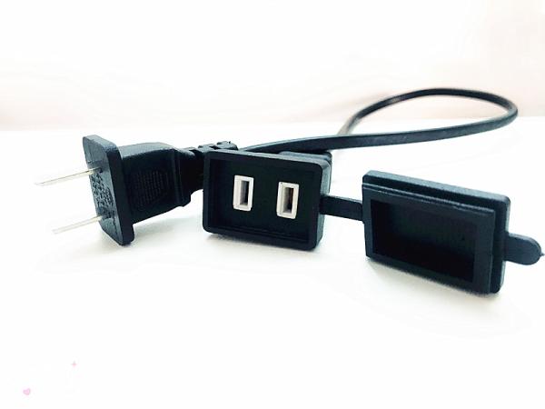 Hot sale 2pin black 10A extension power cable  0.5m-10m copper power extension cord