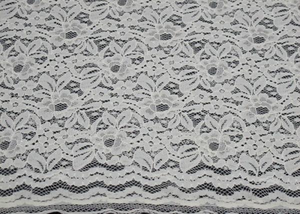 Eco-Friendly Nylon Elastic Lace Fabric Green / Floral Lace Fabric