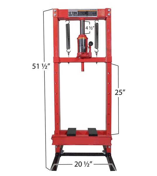 Imprensa hidráulica de aço da loja do CE, 20 Ton Hydraulic Workshop Press