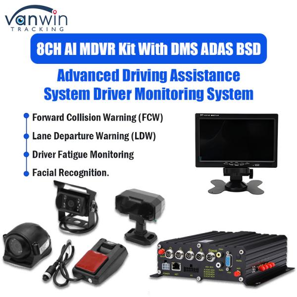 8CH 1080p 4G AI モバイル DVR ADAS DMS BSD カメラシステム GPS モバイル DVR トラック用